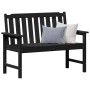 Banco de jardín con cojín Negro 120 x 59 x 88cm HDPE