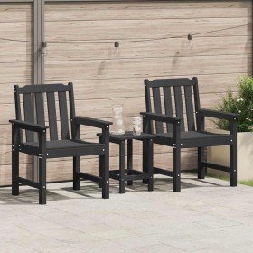Silla de comedor de jardín. 2 pcs Negro 65.5 x 59 x 88cm HDPE