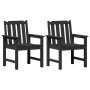 Silla de comedor de jardín. 2 pcs Negro 65.5 x 59 x 88cm HDPE en Sillas de jardín | Comprar online en Foro24
