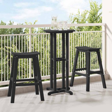 Taburete de bar 2 pcs Negro 52 x 43 x 73.5cm HDPE