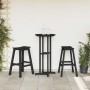 Taburete de bar 2 pcs Negro 52 x 43 x 73.5cm HDPE