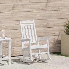 Silla mecedora de jardín Blanco 70 x 92 x 108cm HDPE
