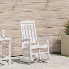 Silla mecedora de jardín Blanco 70 x 92 x 108cm HDPE