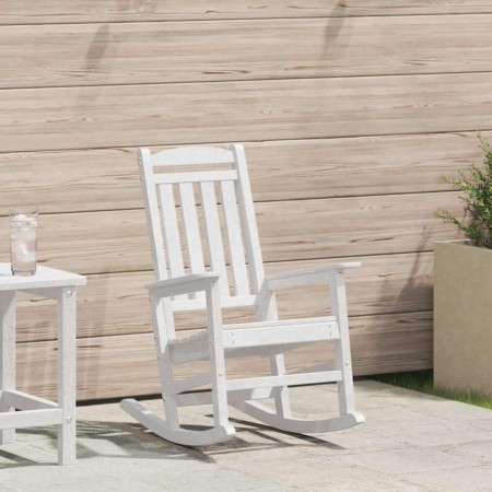 Silla mecedora de jardín Blanco 70 x 92 x 108cm HDPE