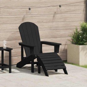 Silla Adirondack con cojín Negro 74 x 82 x 92cm HDPE