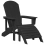 Silla Adirondack con cojín Negro 74 x 82 x 92cm HDPE en Sillas de jardín | Comprar online en Foro24
