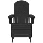 Silla Adirondack con cojín Negro 74 x 82 x 92cm HDPE en Sillas de jardín | Comprar online en Foro24