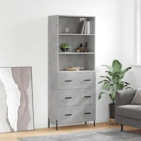 Concrete gray plywood tall sideboard 69.5x34x180 cm by vidaXL, Sideboards - Ref: Foro24-3189393, Price: 155,11 €, Discount: %