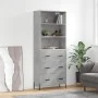 Aparador alto madera contrachapada gris hormigón 69,5x34x180 cm de vidaXL, Aparadores - Ref: Foro24-3189393, Precio: 154,82 €...