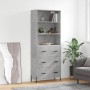 Hohes Sideboard aus betongrauem Sperrholz, 69,5 x 34 x 180 cm von vidaXL, Sideboards - Ref: Foro24-3189393, Preis: 165,38 €, ...