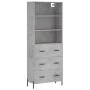 Aparador alto madera contrachapada gris hormigón 69,5x34x180 cm de vidaXL, Aparadores - Ref: Foro24-3189393, Precio: 154,82 €...