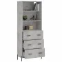 Hohes Sideboard aus betongrauem Sperrholz, 69,5 x 34 x 180 cm von vidaXL, Sideboards - Ref: Foro24-3189393, Preis: 154,82 €, ...