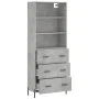 Aparador alto madera contrachapada gris hormigón 69,5x34x180 cm de vidaXL, Aparadores - Ref: Foro24-3189393, Precio: 154,82 €...