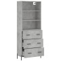 Hohes Sideboard aus betongrauem Sperrholz, 69,5 x 34 x 180 cm von vidaXL, Sideboards - Ref: Foro24-3189393, Preis: 165,38 €, ...