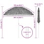 Parasol de playa Marrón Ø 206 x 209.5 cm Acero