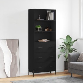 Aparador alto madera contrachapada negro 69,5x34x180 cm by vidaXL, Sideboards - Ref: Foro24-3189390, Price: 182,44 €, Discoun...