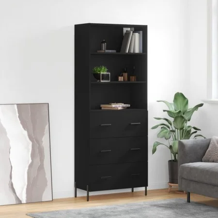 Aparador alto madera contrachapada negro 69,5x34x180 cm by vidaXL, Sideboards - Ref: Foro24-3189390, Price: 170,71 €, Discoun...