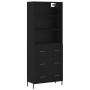 Aparador alto madera contrachapada negro 69,5x34x180 cm by vidaXL, Sideboards - Ref: Foro24-3189390, Price: 182,23 €, Discoun...