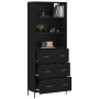 Aparador alto madera contrachapada negro 69,5x34x180 cm by vidaXL, Sideboards - Ref: Foro24-3189390, Price: 182,23 €, Discoun...