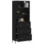 Aparador alto madera contrachapada negro 69,5x34x180 cm by vidaXL, Sideboards - Ref: Foro24-3189390, Price: 170,71 €, Discoun...