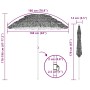 Parasol de playa Marrón Ø 160 x 196 cm Acero
