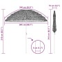 Parasol de playa Marrón Ø 206 x 209.5 cm Acero
