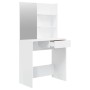 Schminktisch mit glänzendem weißem Spiegel 74,5x40x141 cm von vidaXL, Schlafzimmerkommoden - Ref: Foro24-802810, Preis: 85,46...