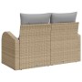 Sofá de jardín Beige 124 x 62 x 69cm ratán sintético en Sofás de exterior | Comprar online en Foro24