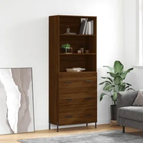 Hohes Sideboard aus braunem Eichensperrholz, 69,5 x 34 x 180 cm von vidaXL, Sideboards - Ref: Foro24-3189396, Preis: 164,33 €...