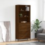 Tall oak brown plywood sideboard 69.5x34x180 cm by vidaXL, Sideboards - Ref: Foro24-3189396, Price: 175,47 €, Discount: %
