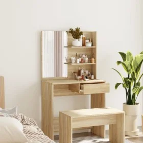 Dressing table with mirror in Sonoma oak color 74.5x40x141 cm by vidaXL, Bedroom Dressers - Ref: Foro24-802807, Price: 92,77 ...