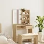 Dressing table with mirror in Sonoma oak color 74.5x40x141 cm by vidaXL, Bedroom Dressers - Ref: Foro24-802807, Price: 92,77 ...