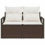 Sofá de jardín Marrón 120 x 62 x 69cm ratán sintético