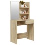 Dressing table with mirror in Sonoma oak color 74.5x40x141 cm by vidaXL, Bedroom Dressers - Ref: Foro24-802807, Price: 94,40 ...