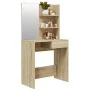 Dressing table with mirror in Sonoma oak color 74.5x40x141 cm by vidaXL, Bedroom Dressers - Ref: Foro24-802807, Price: 92,77 ...