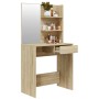 Dressing table with mirror in Sonoma oak color 74.5x40x141 cm by vidaXL, Bedroom Dressers - Ref: Foro24-802807, Price: 94,40 ...