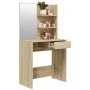 Dressing table with mirror in Sonoma oak color 74.5x40x141 cm by vidaXL, Bedroom Dressers - Ref: Foro24-802807, Price: 92,77 ...