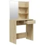 Dressing table with mirror in Sonoma oak color 74.5x40x141 cm by vidaXL, Bedroom Dressers - Ref: Foro24-802807, Price: 92,77 ...