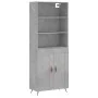 Aparador alto madera contrachapada gris hormigón 69,5x34x180 cm de vidaXL, Aparadores - Ref: Foro24-3189929, Precio: 124,18 €...
