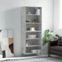 Aparador alto madera ingeniería gris hormigón 69,5x32,5x180 cm de vidaXL, Aparadores - Ref: Foro24-3189545, Precio: 102,77 €,...