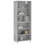 Aparador alto madera ingeniería gris hormigón 69,5x32,5x180 cm de vidaXL, Aparadores - Ref: Foro24-3189545, Precio: 102,77 €,...