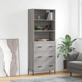 Tall gray Sonoma plywood sideboard 69.5x34x180 cm by vidaXL, Sideboards - Ref: Foro24-3189395, Price: 162,75 €, Discount: %