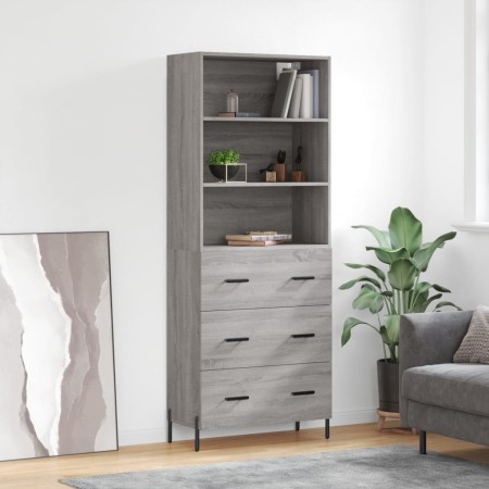 Tall gray Sonoma plywood sideboard 69.5x34x180 cm by vidaXL, Sideboards - Ref: Foro24-3189395, Price: 173,57 €, Discount: %