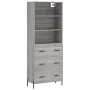Hohes Sideboard Sonoma graues Sperrholz 69,5x34x180 cm von vidaXL, Sideboards - Ref: Foro24-3189395, Preis: 162,72 €, Rabatt: %