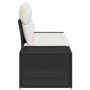 Sofá de jardín con cojín Negro 123 x 62 x 69cm ratán sintético