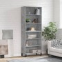 Aparador alto madera ingeniería gris hormigón 69,5x32,5x180 cm de vidaXL, Aparadores - Ref: Foro24-3189601, Precio: 116,74 €