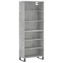 Aparador alto madera ingeniería gris hormigón 69,5x32,5x180 cm by vidaXL, Sideboards - Ref: Foro24-3189601, Price: 110,86 €, ...