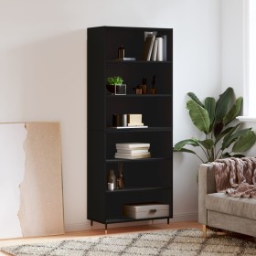 Aparador alto madera de ingeniería negro 69,5x32,5