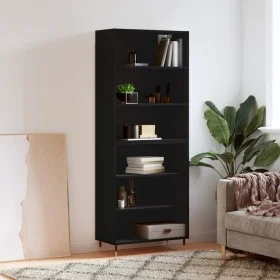 Tall black engineered wood sideboard 69.5x32.5x180 cm by vidaXL, Sideboards - Ref: Foro24-3189550, Price: 120,94 €, Discount: %