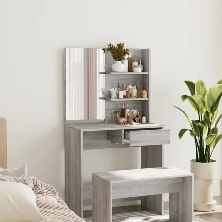 Dressing table with mirror sonoma gray 74.5x40x141 cm by vidaXL, Bedroom Dressers - Ref: Foro24-820491, Price: 74,89 €, Disco...